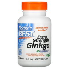 Гинкго билоба с повышенной силой действия, 120 мг, Doctor's Best, 120 капс., DRB-00091