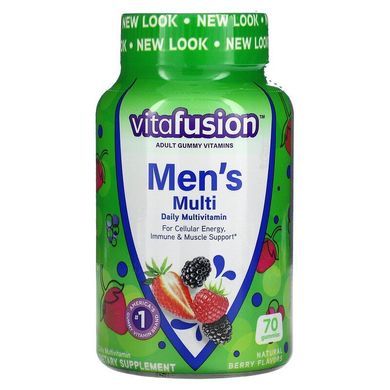 Комплексні мультивітаміни для чоловіків, натуральні ягідні уподобання, VitaFusion, 70 шт., VFU-02261
