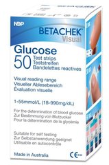 Візуальні тест-смужки Betachek для визначення рівня глюкози у крові 50 шт.