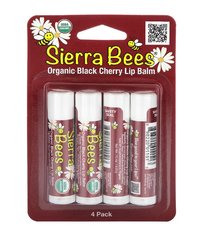 Sierra Bees, Органические бальзамы для губ, с запахом черешни, 4 в упаковке, MBE-01146