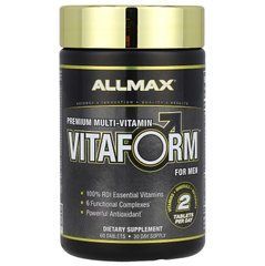 Мультивітамін преміальної якості для чоловіків ALLMAX Vitaform 60 таблеток, Уцінка (термін до 12/24), AMX-20214-U