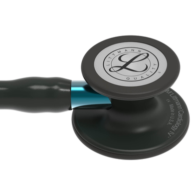 Стетоскоп Littmann Cardiology IV, черный с головкой черного цвета на голубой ножке, мод. 6201