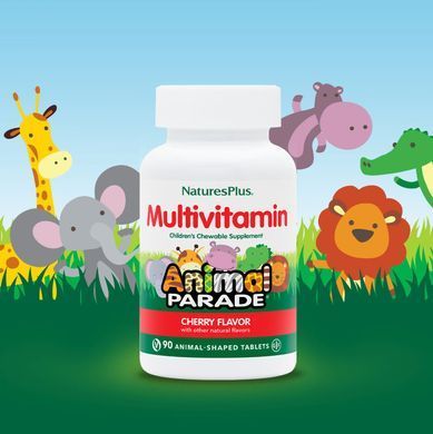 Мультивитамины для детей Animal Parade Gold со вкусом вишни, Nature's Plus, (60 шт.)