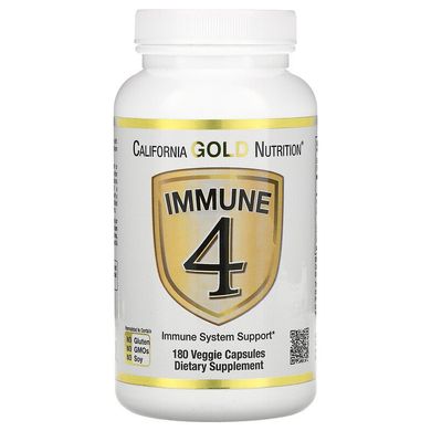 Immune 4, засіб для зміцнення імунітету, California Gold Nutrition (180 капсул), CGN-01856