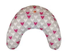 Подушка Лежебока для кормления с рисунком «Сердечки на сером»