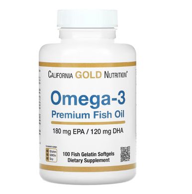 Жирные кислоты Омега-3, California Gold Nutrition, (100 капусл), MLI-00952