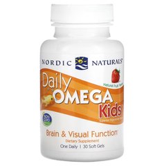 Омега для детей Daily Omega Kids, со вкусом натуральных фруктов, Nordic Naturals, 30 капсул, NOR-01817
