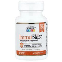 21st Century, ImmuBlast&reg;, натуральный цитрус, 32 жевательные таблетки, 21st Century