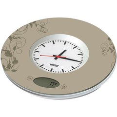 Ваги / годинник кухонні електронні MYSTERY MES-1813, сірий