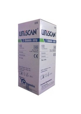Тест-смужки Uriscan Gluketo для визначення ацетону та глюкози в сечі (U 24)