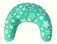 Подушка Лежебока для кормления с рисунком «Белые звёзды на зеленом»