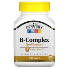 21st Century, комплекс вітамінів групи B з вітаміном C, 100 таблеток, CEN-22668