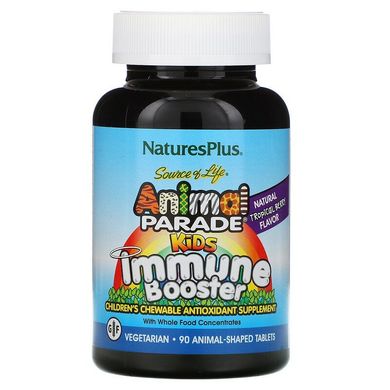 Укрепление иммунитета Animal Parade Kids Immune Booster, Nature's Plus, (90 шт.), NAP-29978