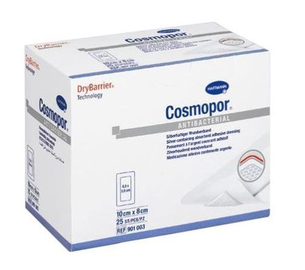 Пов'язка Cosmopor Antibacterial 10х8см №25 HARTMANN, 901003