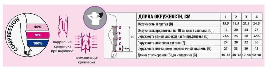 Рукав компресійний з компресією 27-36 мм рт., Tiana, Тип 715 (бежевий), р.1