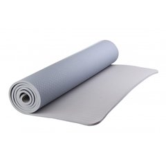 Коврик для йоги с чехлом LiveUp TPE MAT, серый