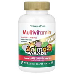 Мультивитамины для детей Animal Parade Gold ассорти вкусов, Nature's Plus, (120 шт.), NAP-29928