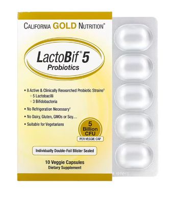 Пробиотики LactoBif 5 млрд, КОЕ, 10 капсул, CGN-00964