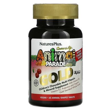 Мультивитамины для детей Animal Parade Gold со вкусом вишни, Nature's Plus, (60 шт.), NAP-29931