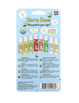 Sierra Bees, набор органических бальзамов для губ, 8 шт в упаковке, MBE-00962