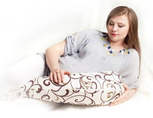 Подушка Лежебока для беременных и отдыха "Relax" с рисунком «Весенние цветы»