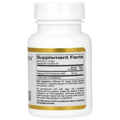 California Gold Nutrition, Коензим Q10, 100 мг, 30 рослинних капсул, CGN-00943