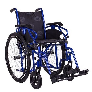 Інвалідна коляска OSD Millenium ІІІ з санітарним обладнанням, ширина 43 см, блакитна OSD-STB3+WC