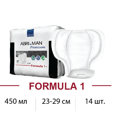 Урологічні прокладки Abri-Man Premium Formula-1, 450мл, 23x29см, 14шт., ABENA, 41006