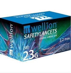 Безпечні одноразові ланцети Wellion Safetylancets 23g №200