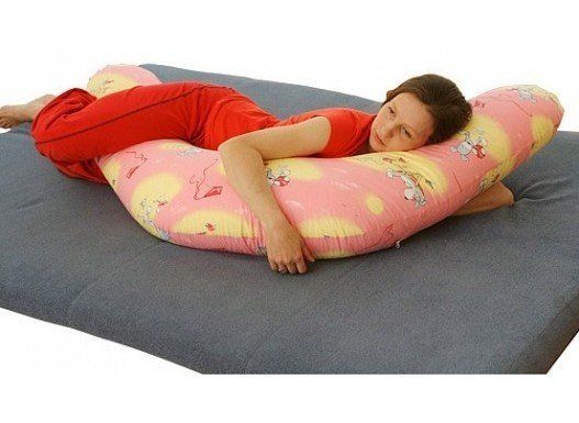 Подушка для беременных и кормления ОП-15 OLVI с рисунком "Мишка на розовом"