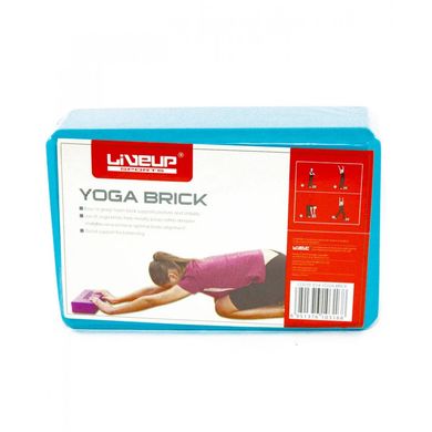 Блок для йоги LiveUp EVA Brick, блакитний