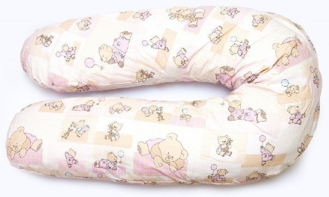 Наволочка на подушку для беременных и кормления ОП-15 OLVI с рисунком "Мишка на розовом"