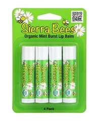Sierra Bees, Органические бальзамы для губ, мятный взрыв, 4 штуки, MBE-01304