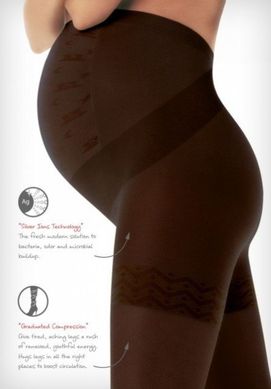Колготки для беременных Solidea Wonder Model Maman Ссl 1 c серебром, закрытый носок, черный, 140 ден, S