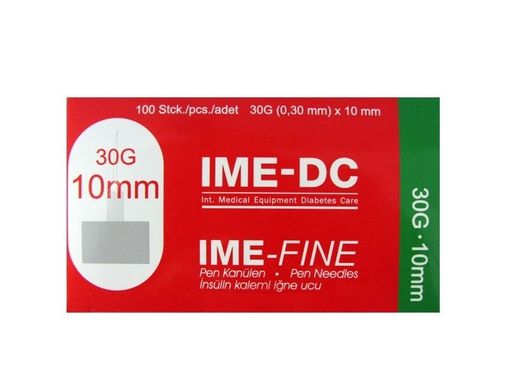Голки IME-Fine для інсулінових шприц-ручок 10 мм, 100 шт.