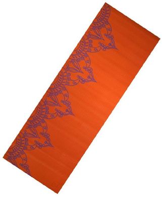 Килимок для йоги LiveUp PVC Yoga Mat with print, помаранчевий
