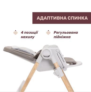 Стульчик для кормления Chicco Polly Armonia, серый, 87140.61