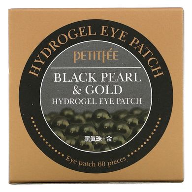 Petitfee, гідрогелеві патчі для очей, з золотом і чорними перлами, 60 патчів