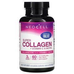 NeoCell, Суперколлаген, + витамин C и биотин, 180 таблеток, NEL-13260