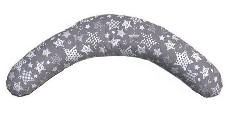 Подушка Лежебока для вагітних та відпочинку "Relax" з малюнком «Зоряний мікс на сірому»