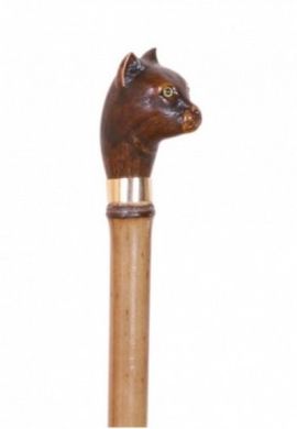 Трость Artes, древесина бамбука, рукоять в виде головы кота Garcia 505