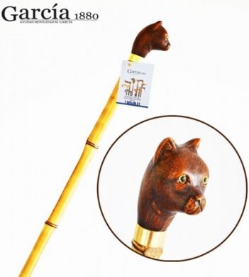 Тростина Artes, деревина бамбука, рукоятка у вигляді голови кота Garcia 505