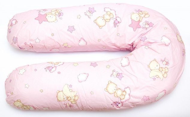 Подушка для вагітних та годування ОП-15 OLVI з малюнком "Зірочка на рожевому"