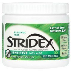 Stridex, Sensitive з алое, без спирту, 55 м'яких серветок, SDX-06955