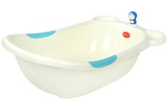 Детская ванночка со сливом Same Toy BabaMama, белый с голубым