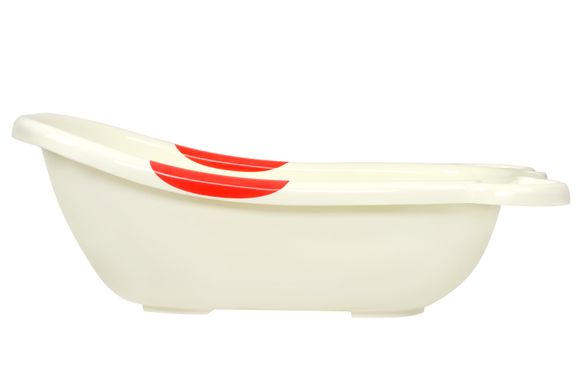 Детская ванночка со сливом Same Toy BabaMama, белый с красным