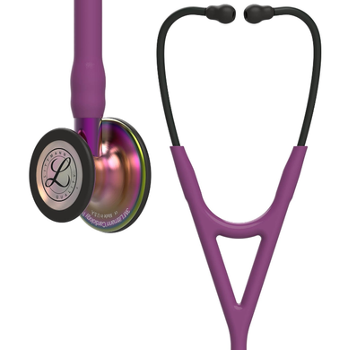 Стетоскоп Littmann Cardiology IV, сливовий з голівкою кольору веселки на фіолетовій ніжці, мод. 6205