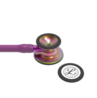 Стетоскоп Littmann Cardiology IV, сливовий з голівкою кольору веселки на фіолетовій ніжці, мод. 6205