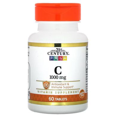 21st Century, вітамін C, 1000 мг, 60 таблеток, CEN-28013