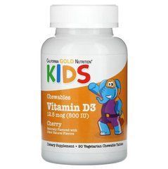 California Gold Nutrition, жувальний вітамін D3 для дітей, натуральний вишневий смак, 12,5 мкг (500 МО), 90 вегетаріанських пігулок, CGN-02277